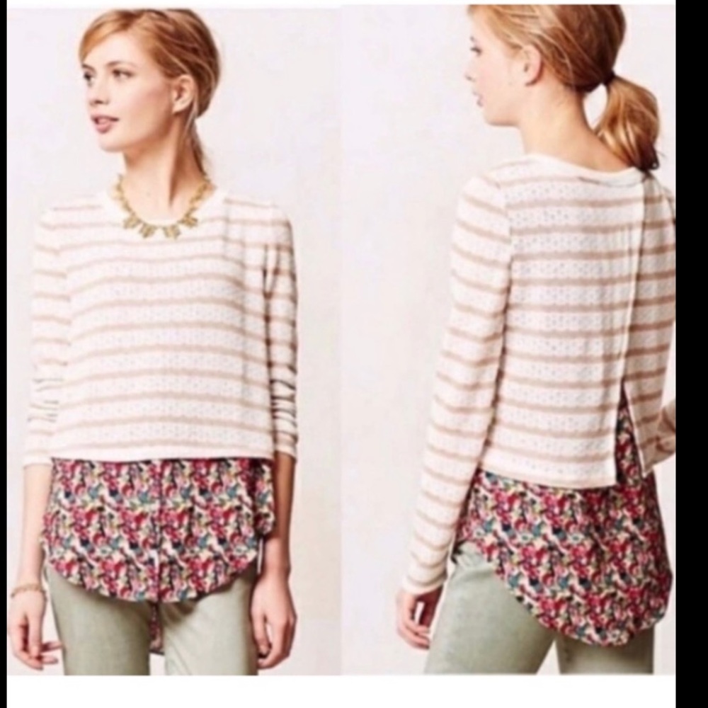 Anthropologie x Postmark GINNY Pullover Layered Top